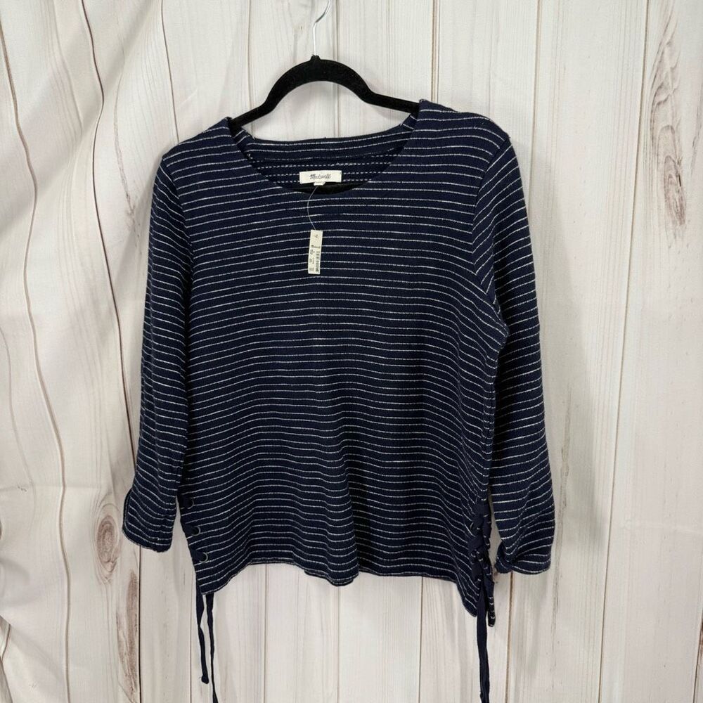 Madewell Women’s Medium Striped Side Lace Top New